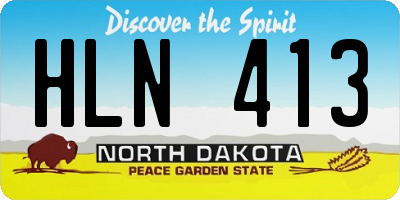 ND license plate HLN413