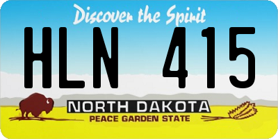 ND license plate HLN415