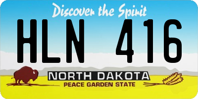 ND license plate HLN416