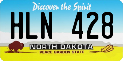 ND license plate HLN428