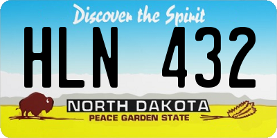ND license plate HLN432