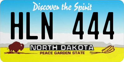 ND license plate HLN444
