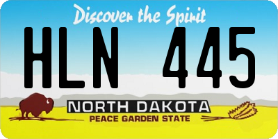 ND license plate HLN445