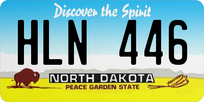 ND license plate HLN446