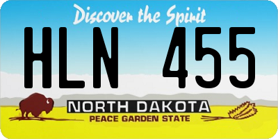 ND license plate HLN455