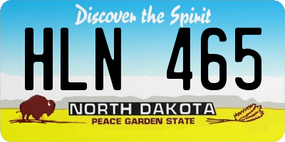 ND license plate HLN465