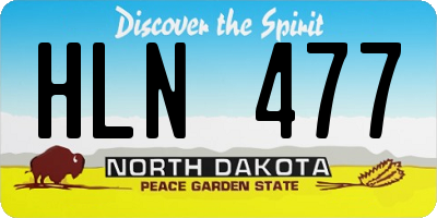 ND license plate HLN477