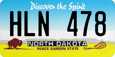 ND license plate HLN478