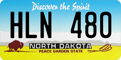 ND license plate HLN480