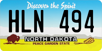 ND license plate HLN494