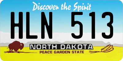 ND license plate HLN513