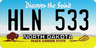 ND license plate HLN533