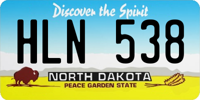ND license plate HLN538