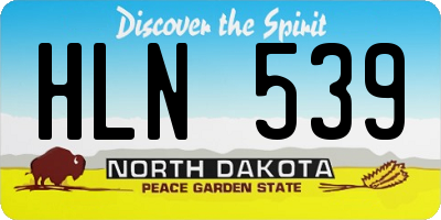 ND license plate HLN539