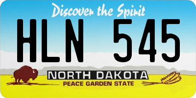 ND license plate HLN545