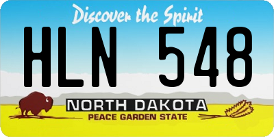 ND license plate HLN548