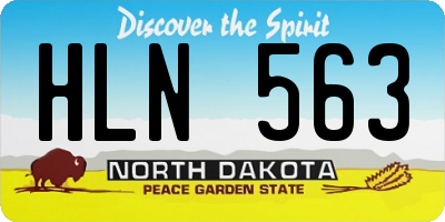 ND license plate HLN563