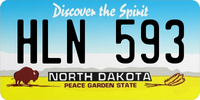 ND license plate HLN593