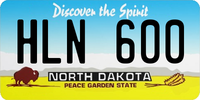 ND license plate HLN600
