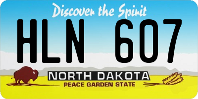 ND license plate HLN607