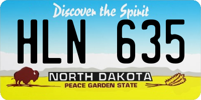 ND license plate HLN635