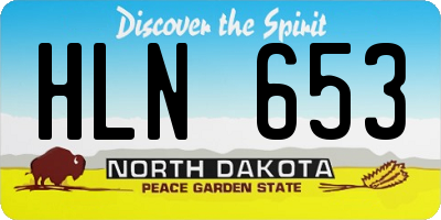 ND license plate HLN653