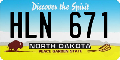 ND license plate HLN671