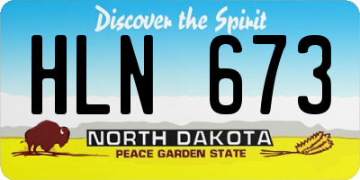 ND license plate HLN673