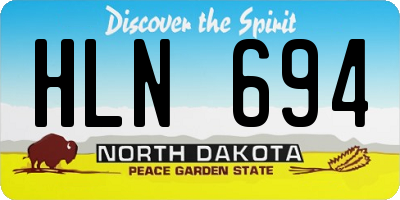 ND license plate HLN694