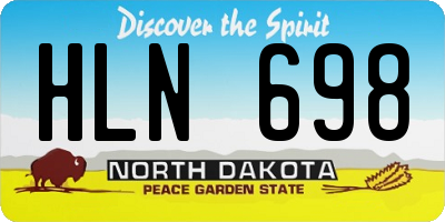 ND license plate HLN698