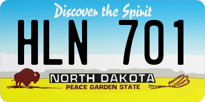 ND license plate HLN701