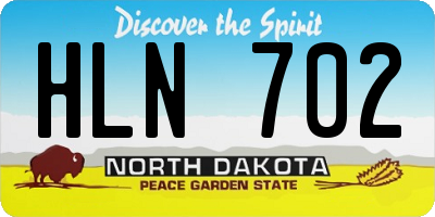 ND license plate HLN702