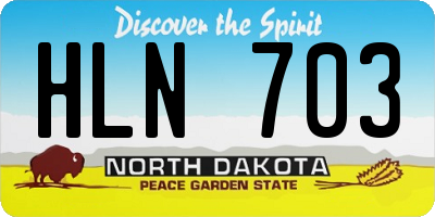 ND license plate HLN703