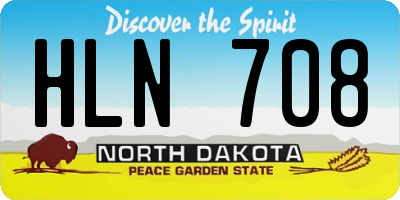 ND license plate HLN708