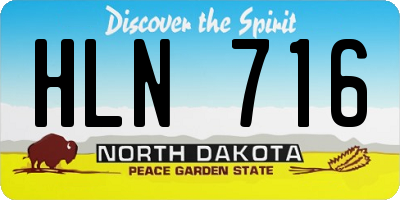 ND license plate HLN716