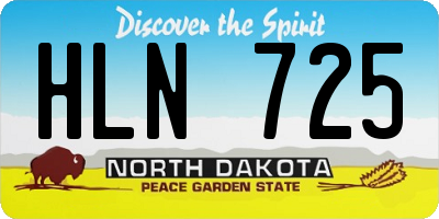 ND license plate HLN725