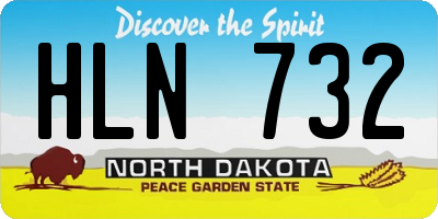 ND license plate HLN732