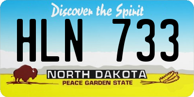 ND license plate HLN733