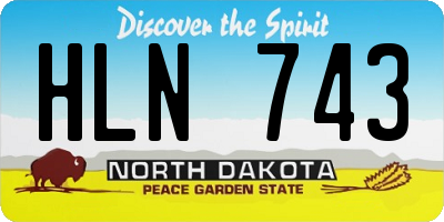 ND license plate HLN743