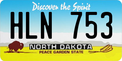 ND license plate HLN753