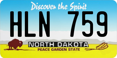 ND license plate HLN759