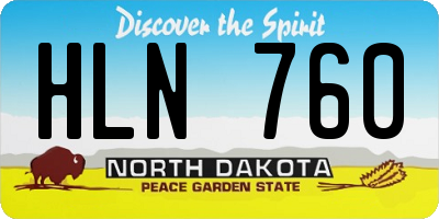 ND license plate HLN760