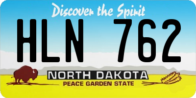 ND license plate HLN762