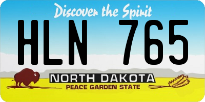 ND license plate HLN765