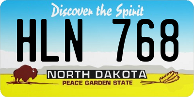 ND license plate HLN768