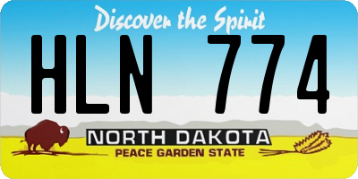 ND license plate HLN774