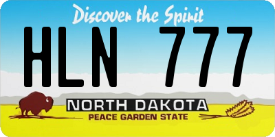 ND license plate HLN777