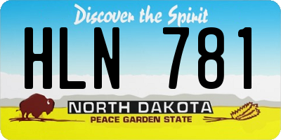 ND license plate HLN781