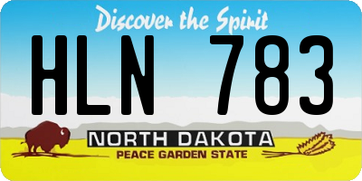 ND license plate HLN783