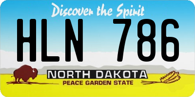 ND license plate HLN786